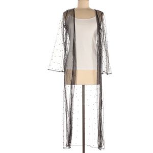 Sheer black Cardigan with Side Slits